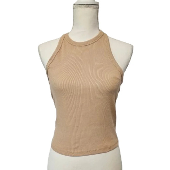 Urban Rebel Tan Crop Top Tank Women's Size Medium *Tag Hole - Picture 1 of 9